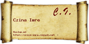 Czina Imre névjegykártya